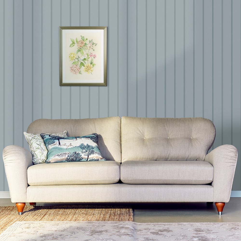 Chalford Wood Panelling Wallpaper 122758 by Laura Ashley in Seaspray Blue